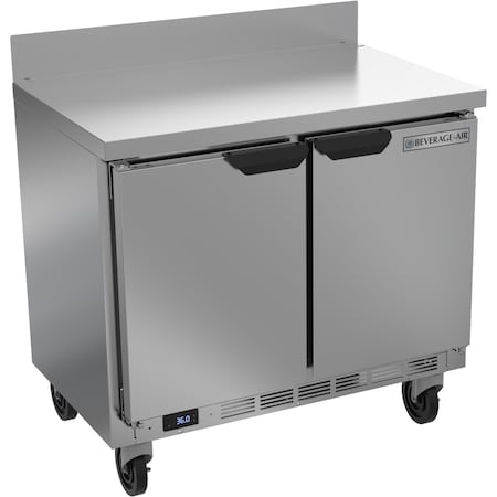 Beverage-Air Refrigerator, Worktop Style, Two Section, 34" W, 8.88 cu ft. WTR34HC